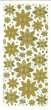 Flower 2 Gold Peel Off Stickers