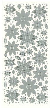 Silver Flowers Peel Off Stickers