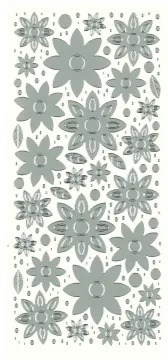 Silver Flower Peel Off Stickers