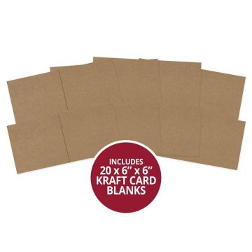 6"x6" Kraft Card Blanks, 20 cards & envelopes