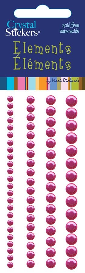 Hot Pink Adhesive Crystals, 73 pieces