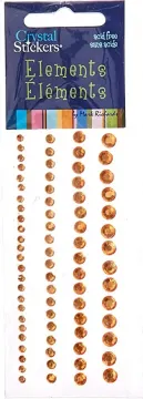 Orange Adhesive Crystals, 73 pieces