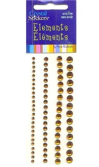 Amber Adhesive Crystals, 73 pieces