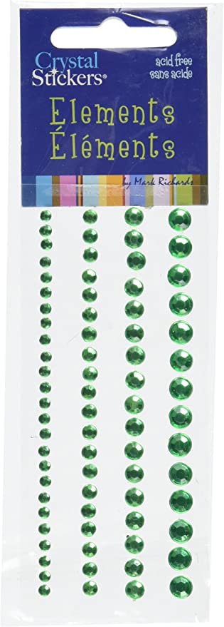 Light Green Adhesive Crystals, 73 pieces