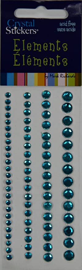 Aqua Adhesive Crystals, 73 pieces