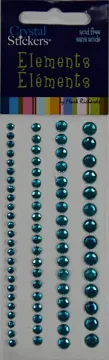 Aqua Adhesive Crystals, 73 pieces