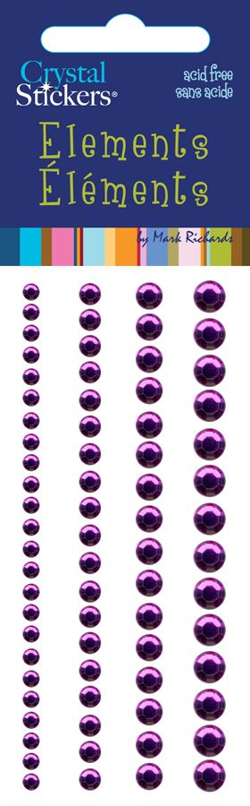 Purple Adhesive Crystals, 73 pieces