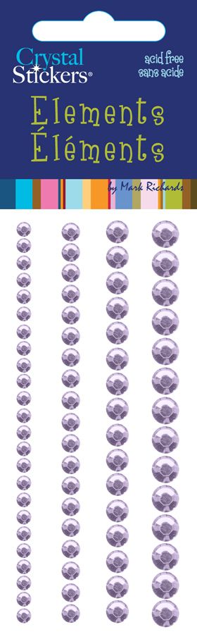 Lavender Adhesive Crystals, 73 pieces
