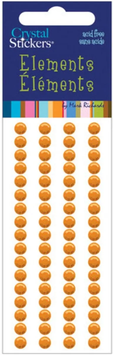 64 Orange Adhesive Crystals
