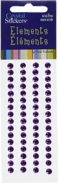 64 Purple Adhesive Crystals