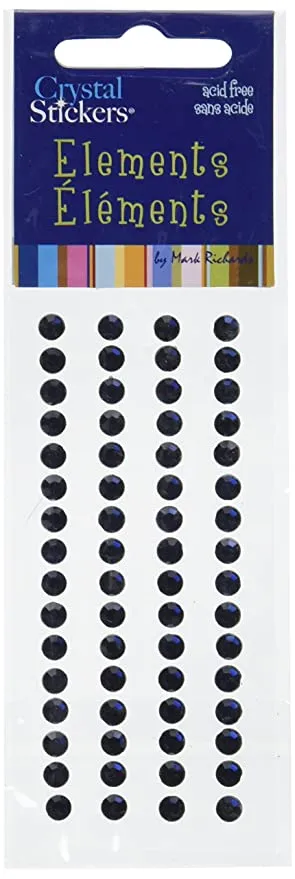 64 Navy Blue Adhesive Crystals