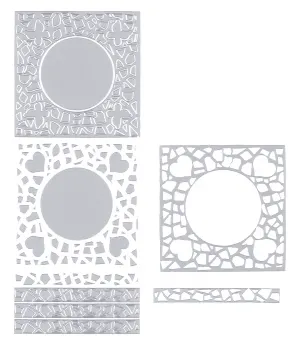 Mosaic Hearts & Butterflies Peel Offs, silver