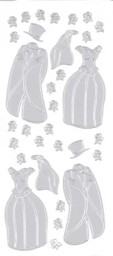 Wedding Attire Peel Offs, silver