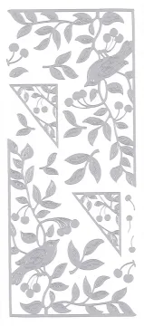 Bird Corners Peel Offs, silver