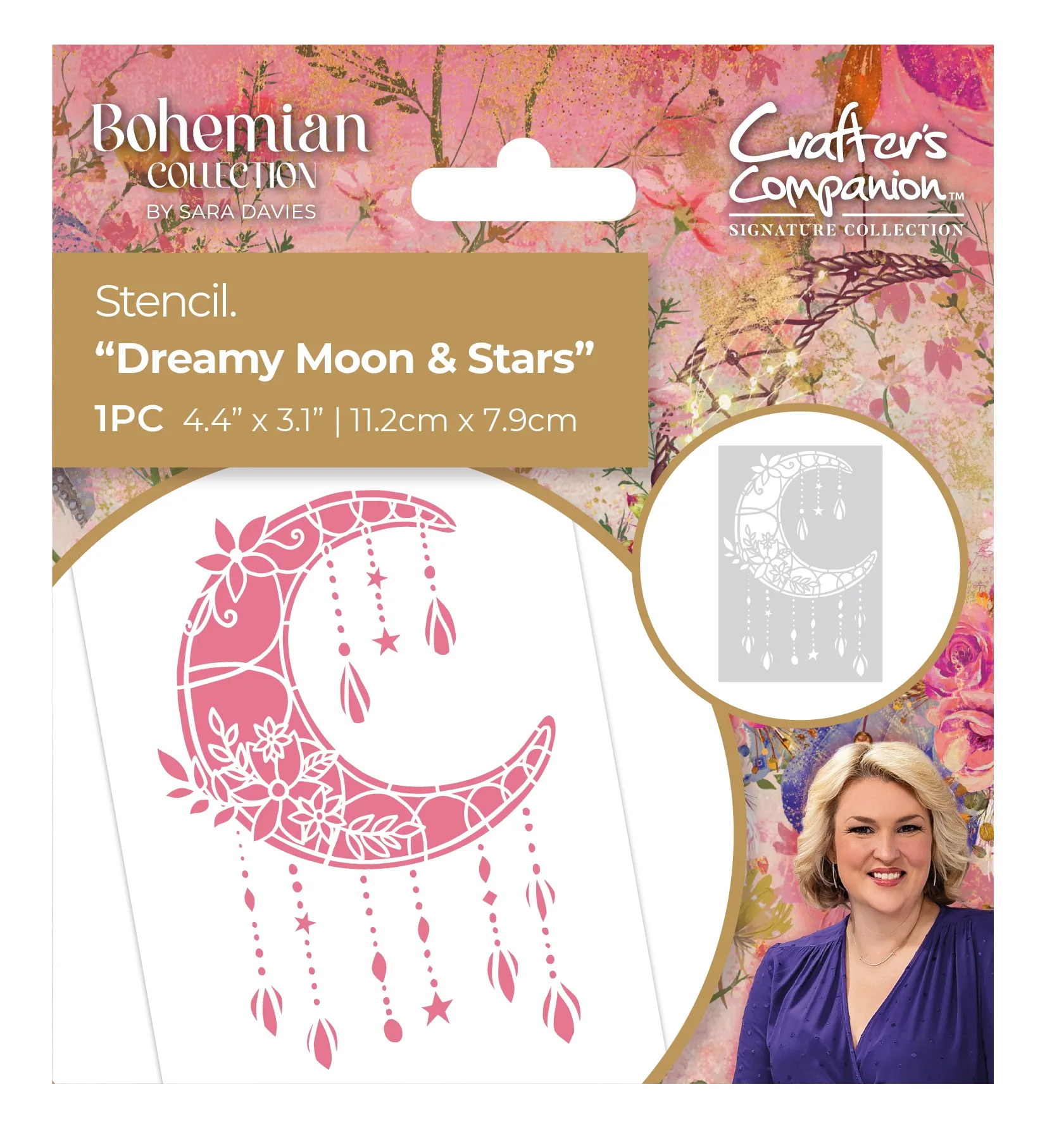 Dreamy Moon & Stars Bohemian Stencil