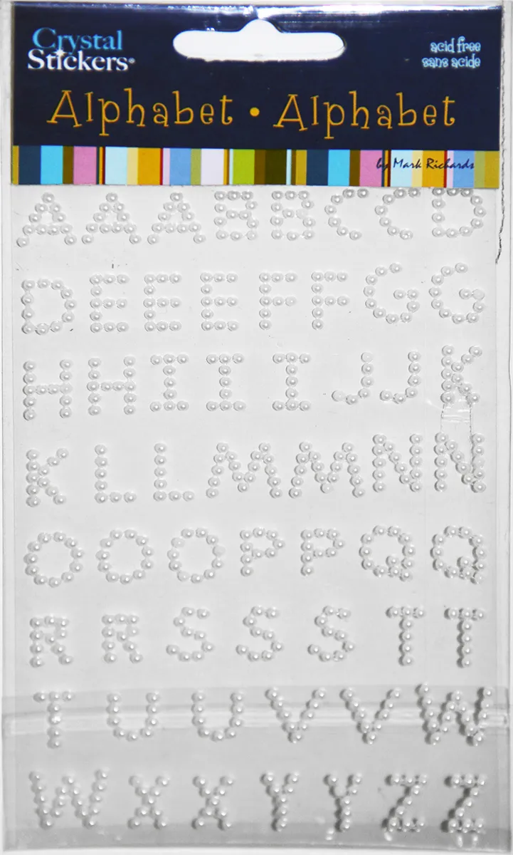 Alphabet Pearl Adhesive, 1/2