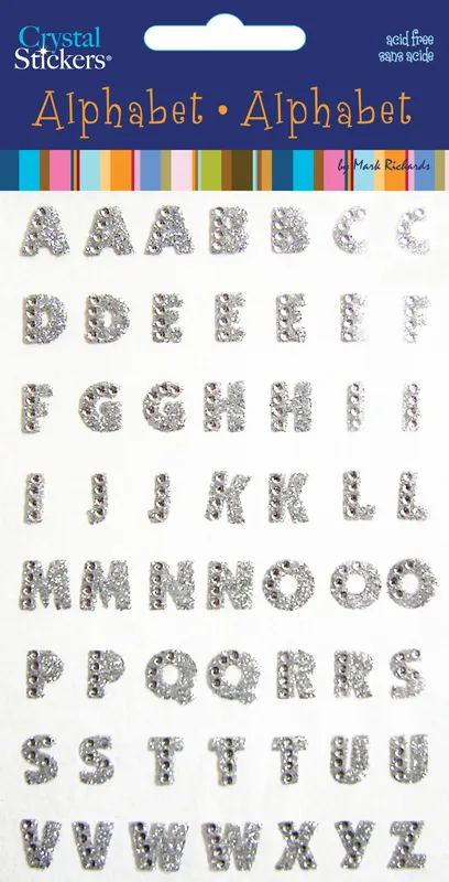 Alphabet Crystal & Glitter Adhesive, 1/2