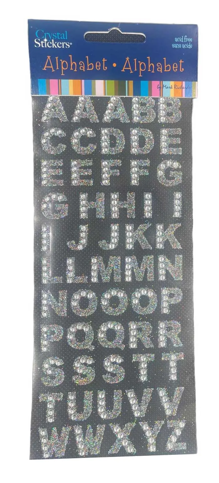 Alphabet Crystal & Glitter Adhesive, 3/4