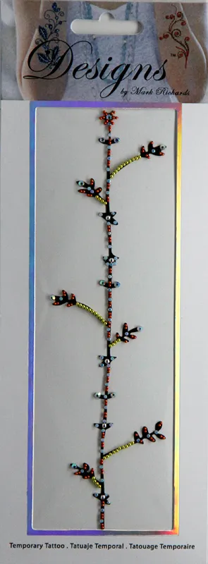 Colorful Stem with Crystals Rub-On