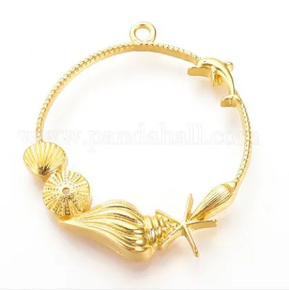 Shells Open Back Bezel, gold