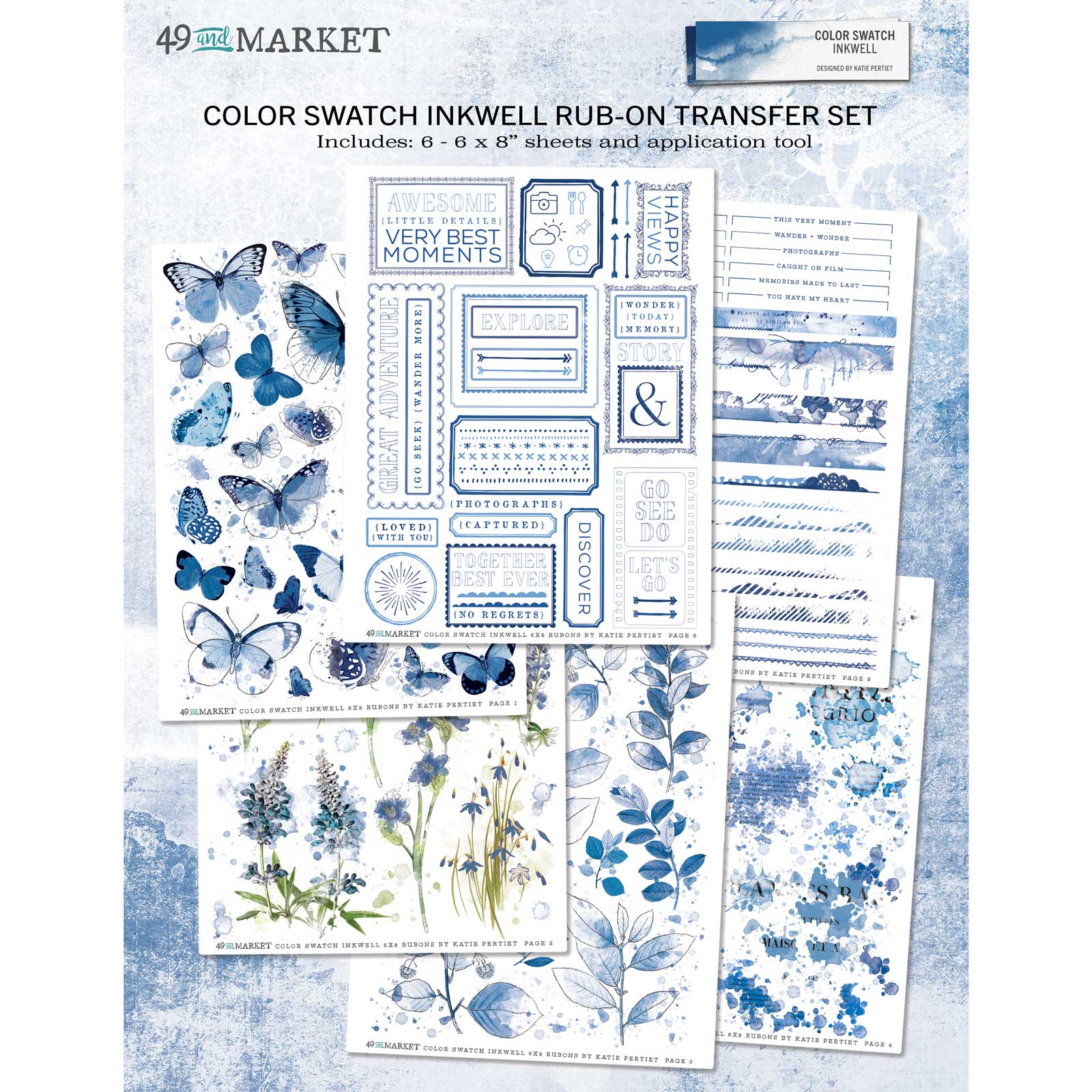 Color Swatch Inkwell 6x8 Rub-on Transfer Set