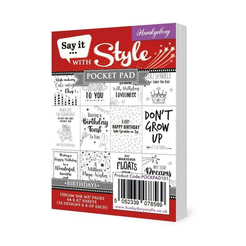 Say it with Style Pocket Pads - Birthdays