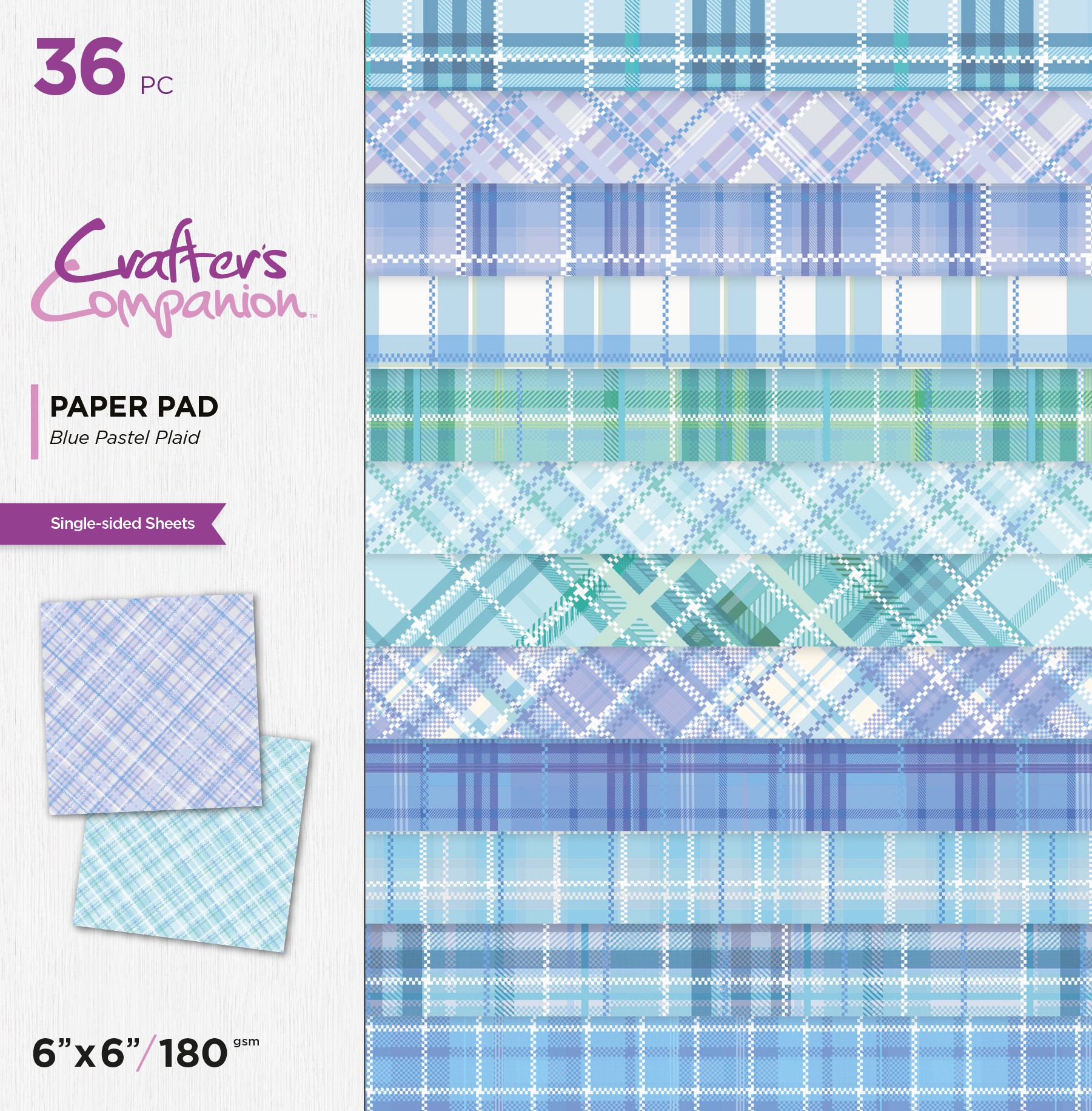 Blue Pastel Plaid 6x6 Paper Pad