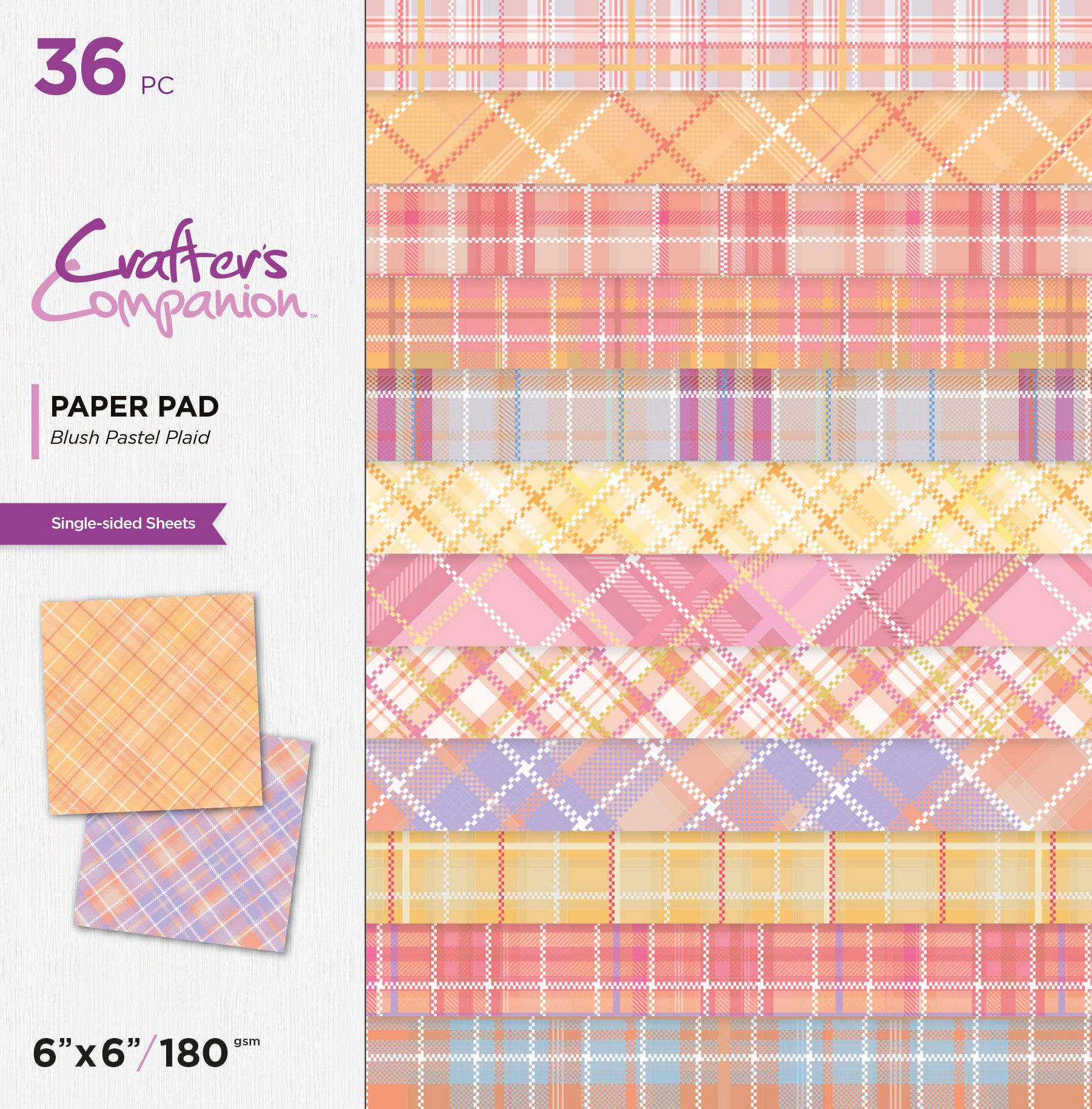 Blush Pastel Plaid 6x6 Paper Pad