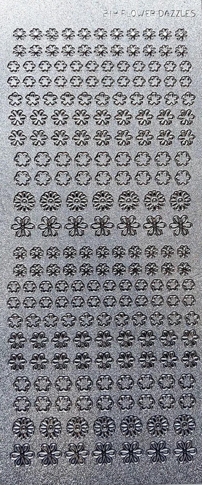 Tiny Silver Flower Dazzles Stickers
