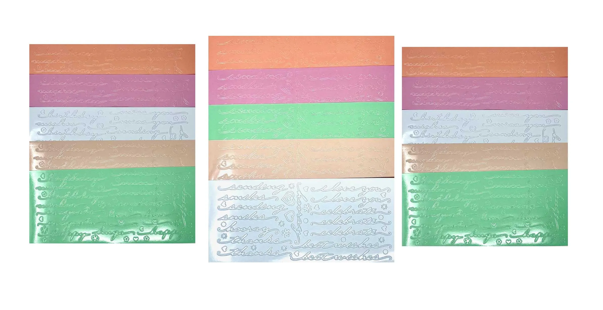 Script Greetings Dazzlesâ¢ stickers in Pastels, 15 sheets