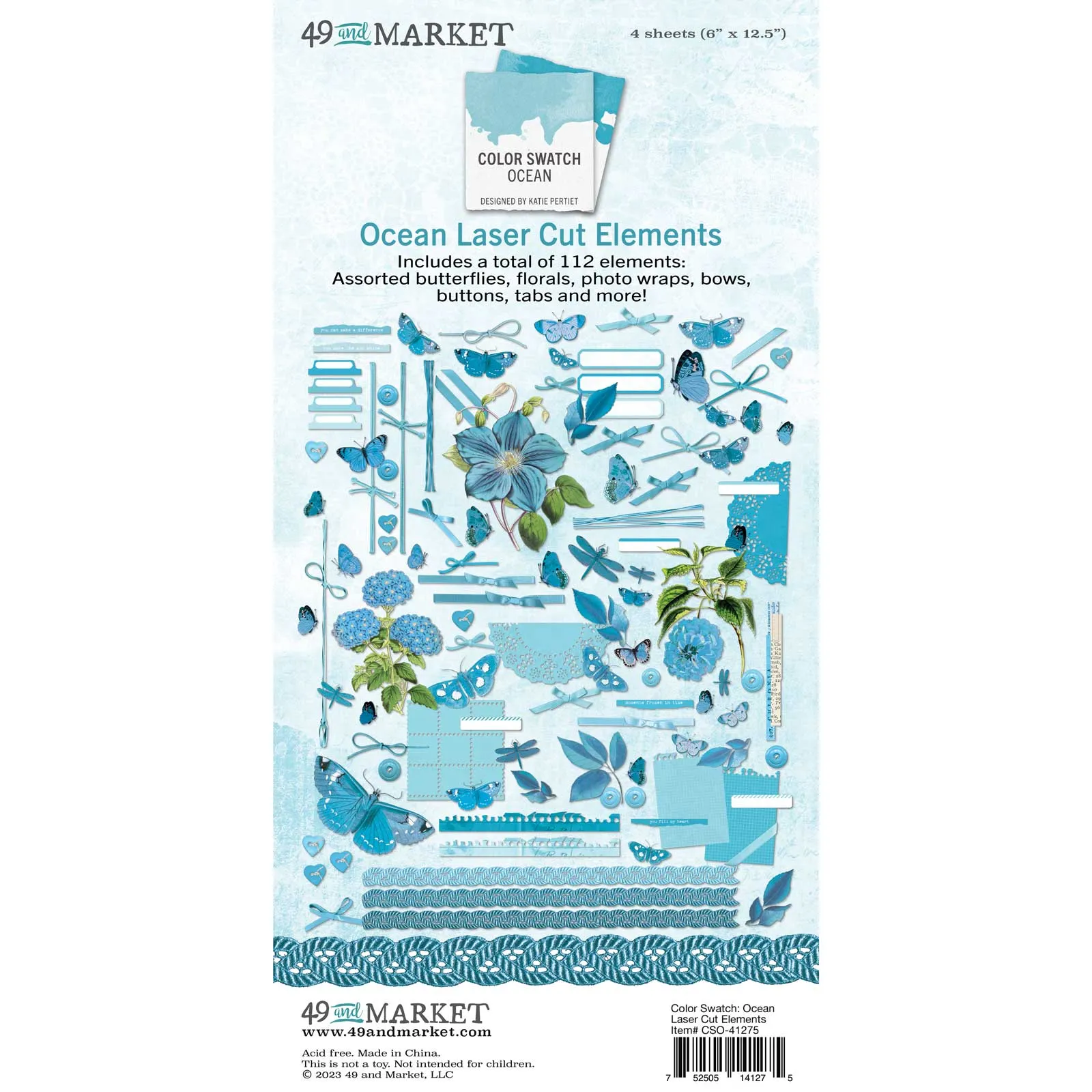 Color Swatch Ocean Laser Cut Elements