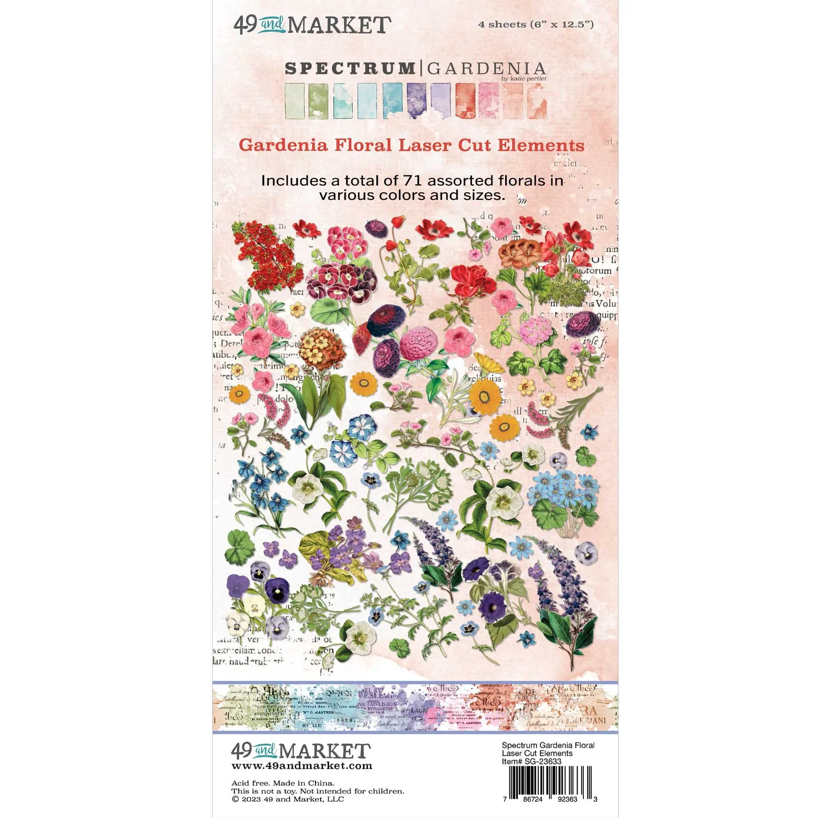 Spectrum Gardenia Floral Laser Cut Elements