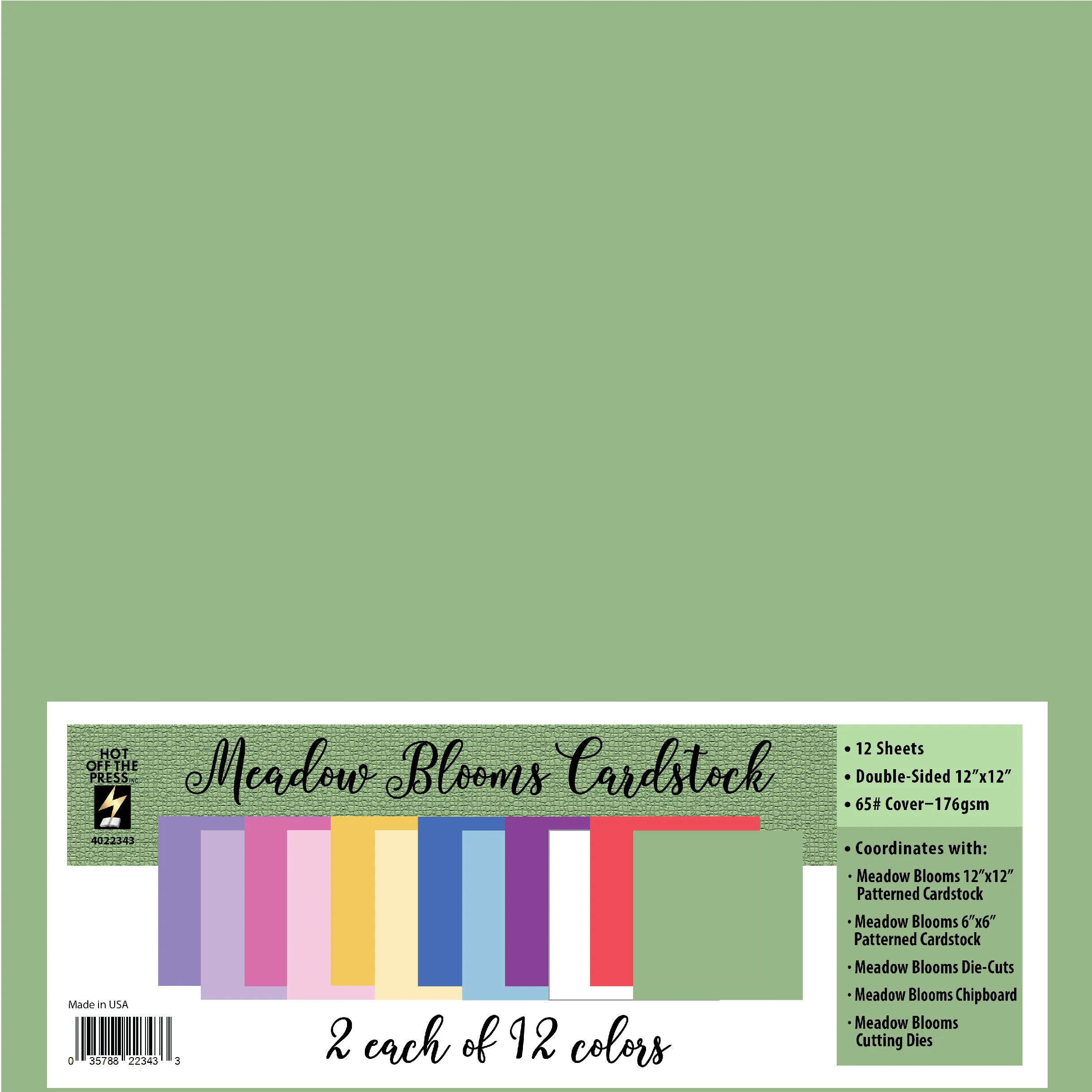 Meadow Blooms12x12 Solid Cardstock