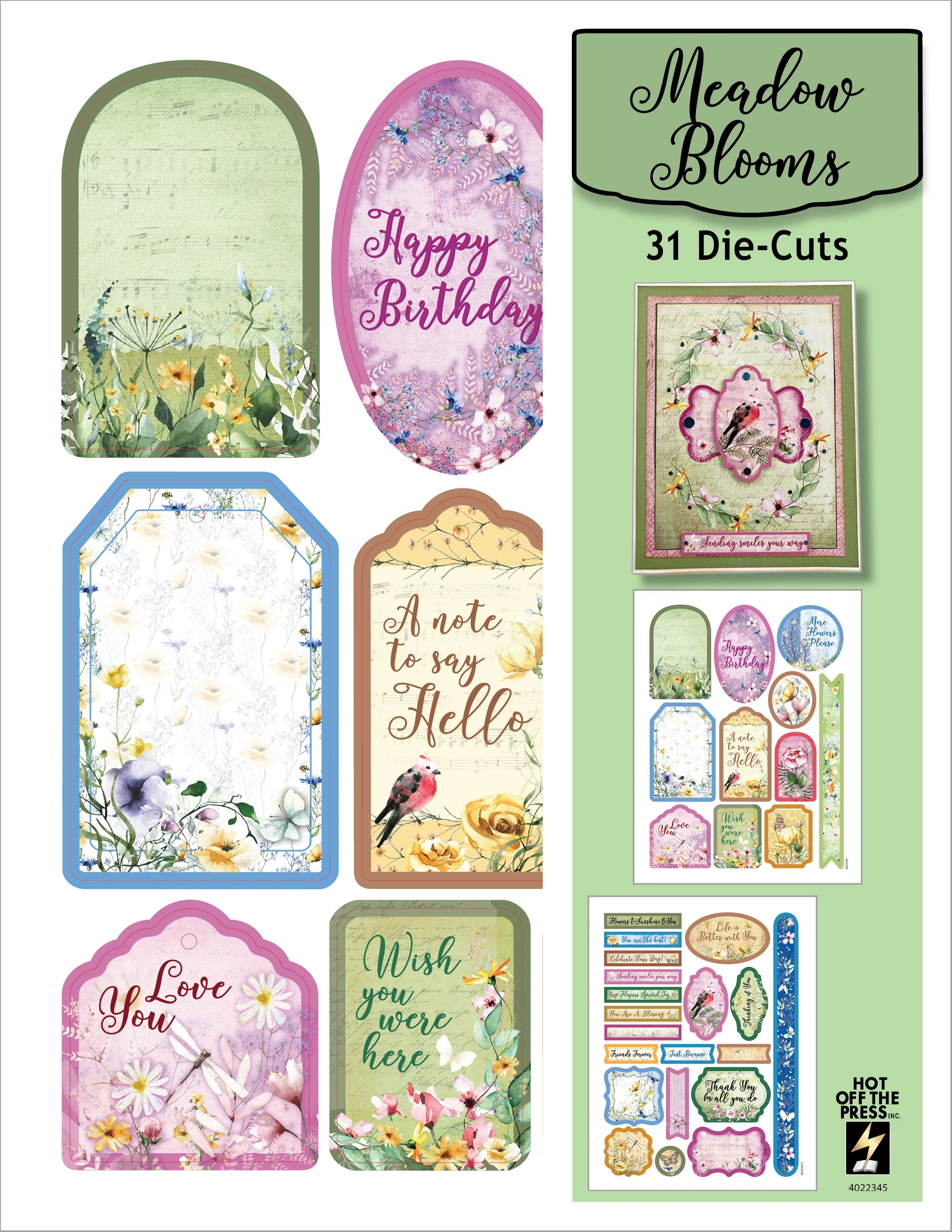 Meadow Blooms Die-Cuts, 31 pieces