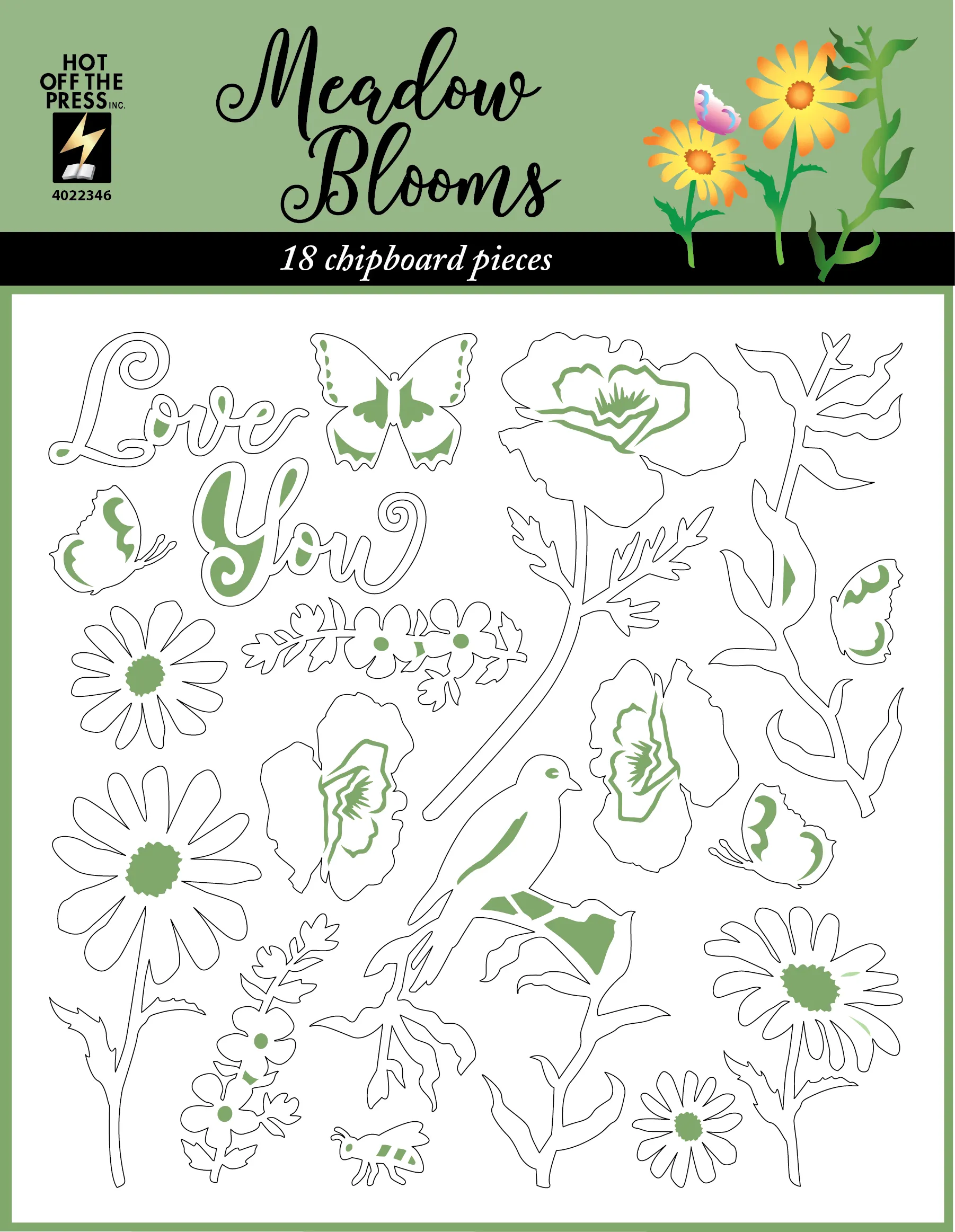 Meadow  Blooms Chipboard