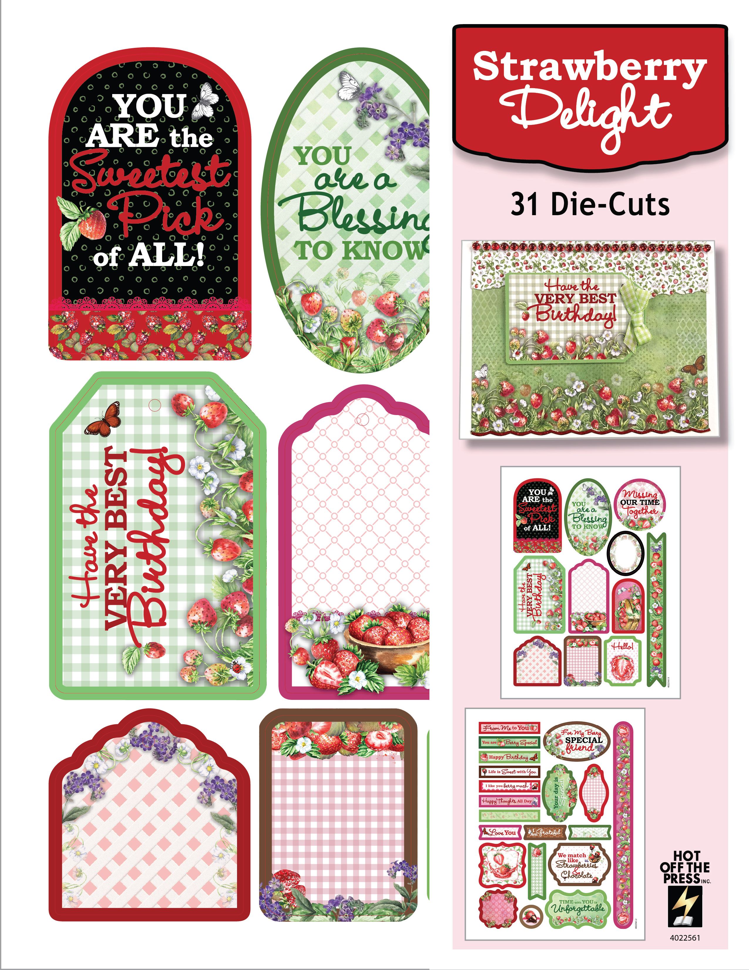 Strawberry Delight Die-Cuts, 31 pieces