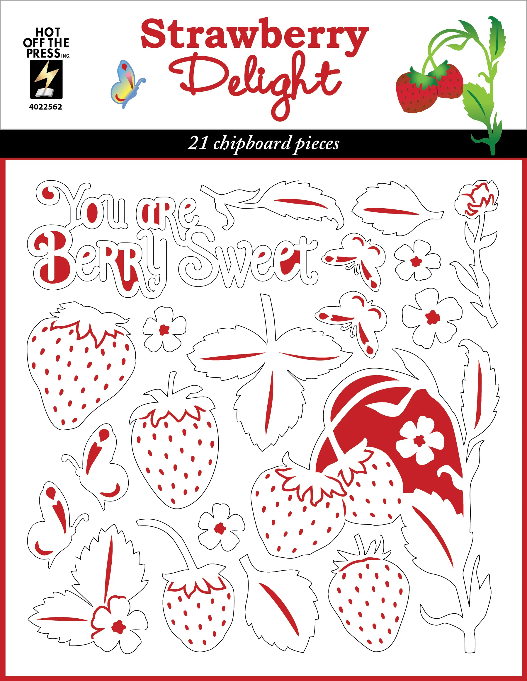 Strawberry Delight Chipboard