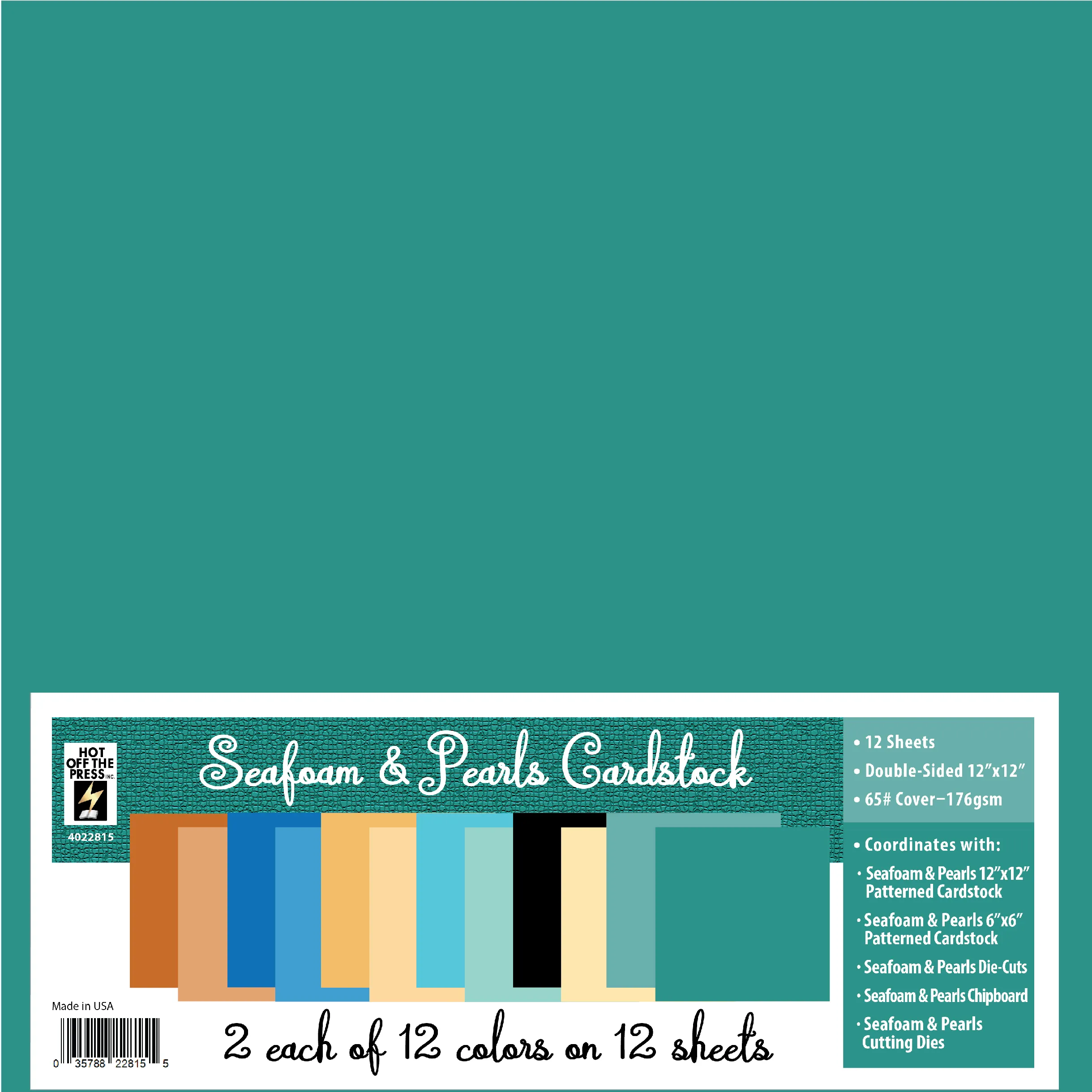 Seafoam & Pearls 12x12 Solid Cardstock