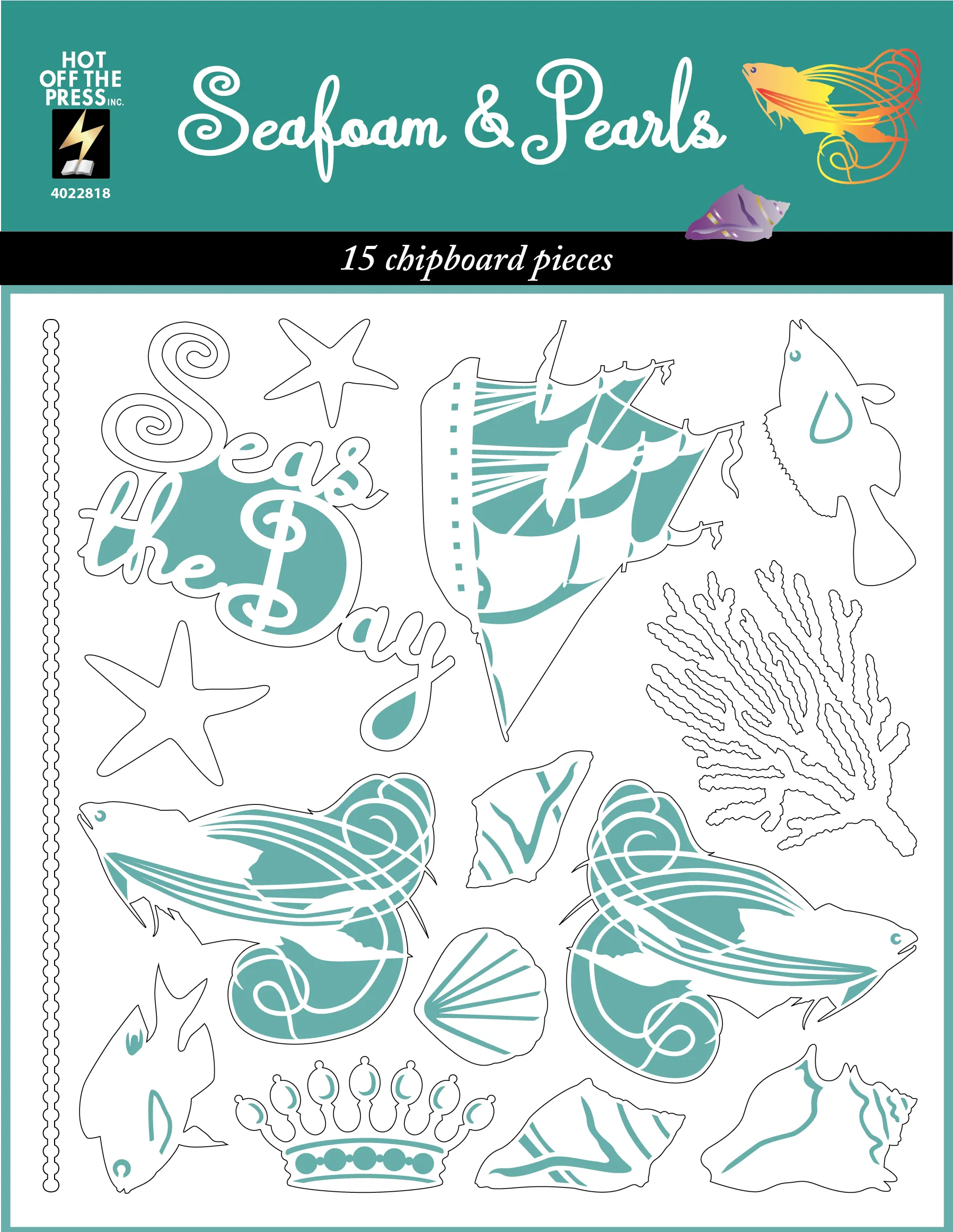 Seafoam & Pearls Chipboard