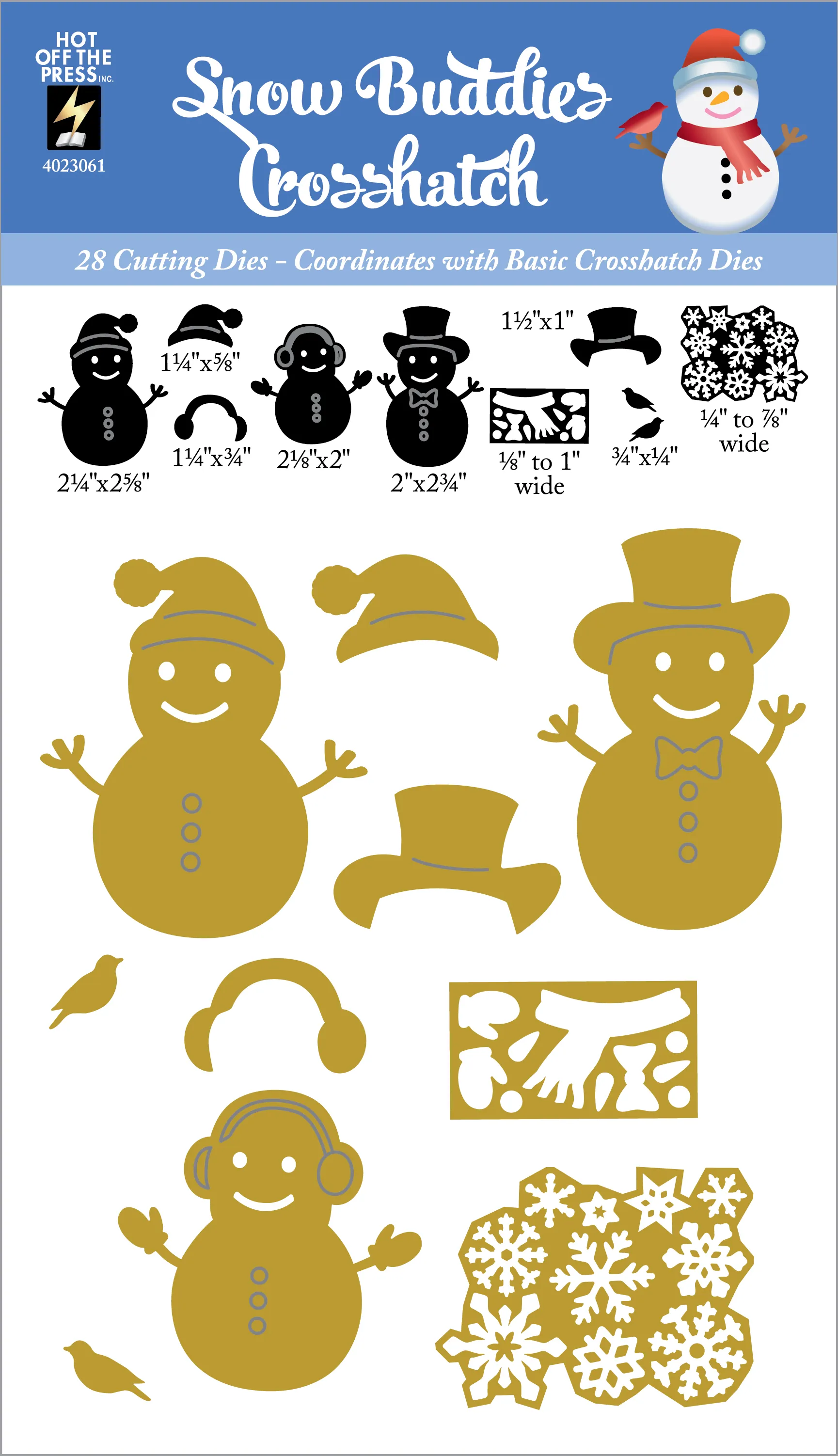 Snow Buddies Crosshatch Card Dies