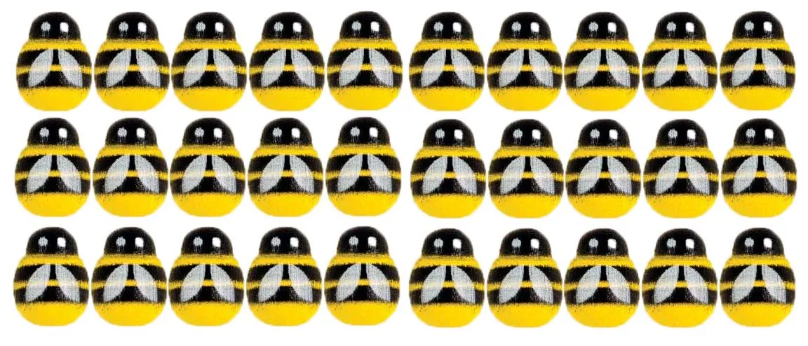 Bees Adhesive Wood Shapes, 30 pieces