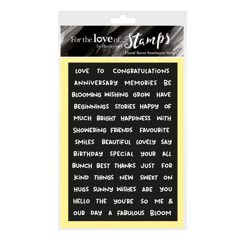 Floral Burst Sentiment Strips Stamps