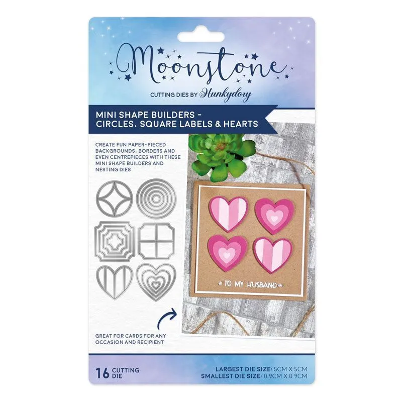 Circles, Square Labels & Hearts Mini Shape Builders Dies
