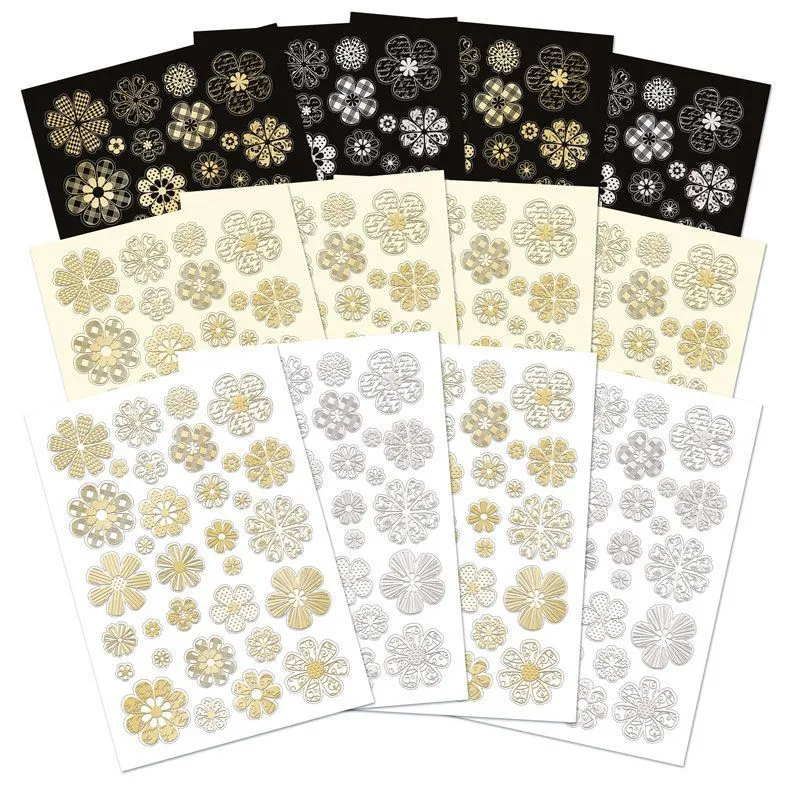 Stickables Die-Cut Self-Adhesive Foiled Flowers - Essential Colours