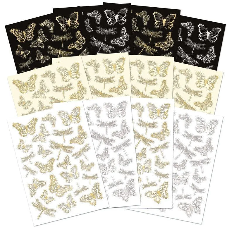 Stickables Die-Cut Self-Adhesive Butterflies & Dragonflies - Essential Colours