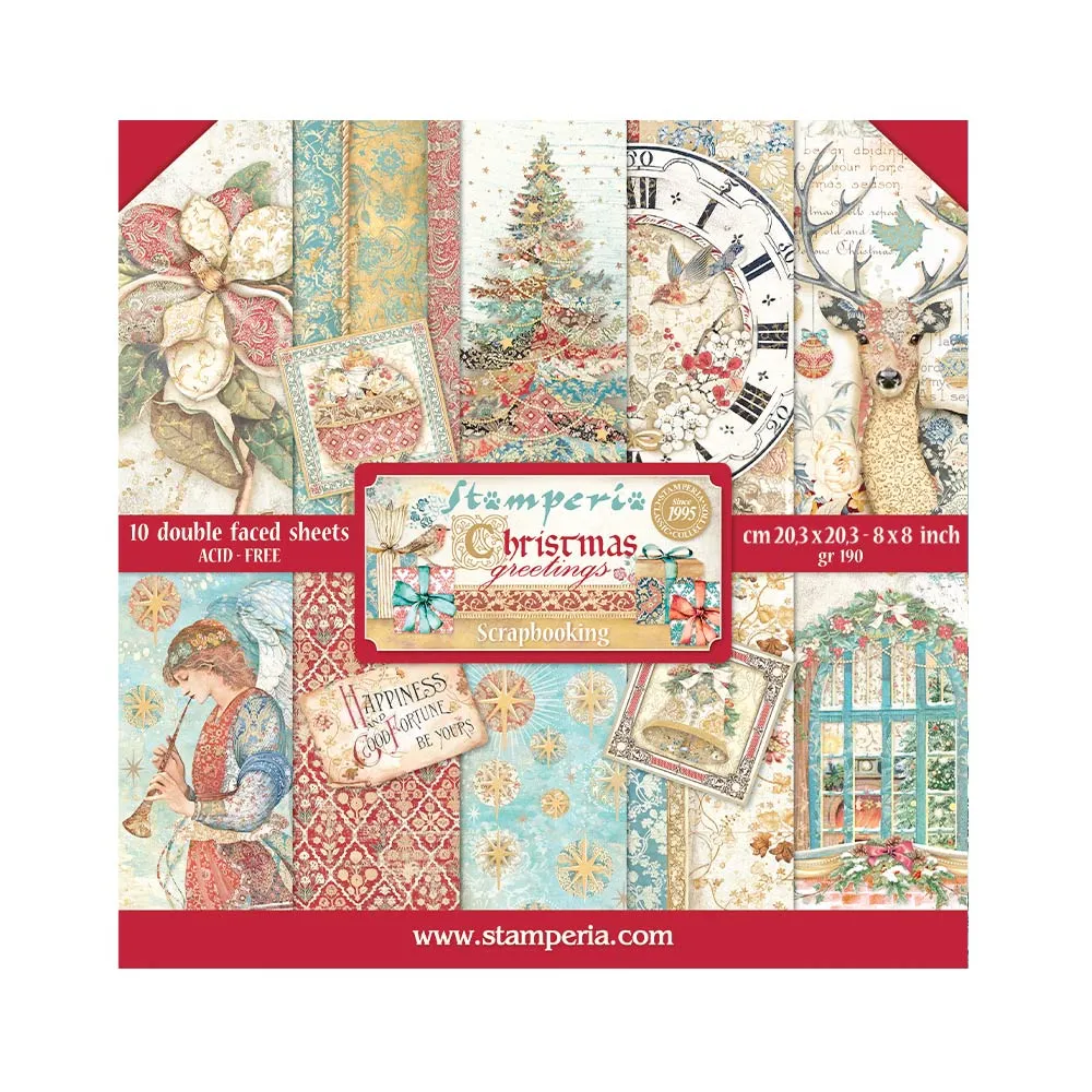 Christmas Greetings 8x8 Paper Pad