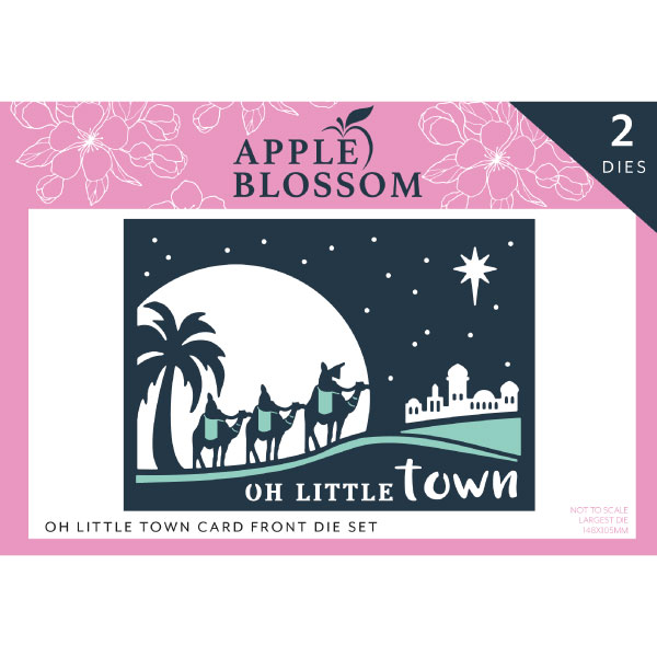Apple Blossom Die Set Oh Little Town Card Front |Classic Christmas