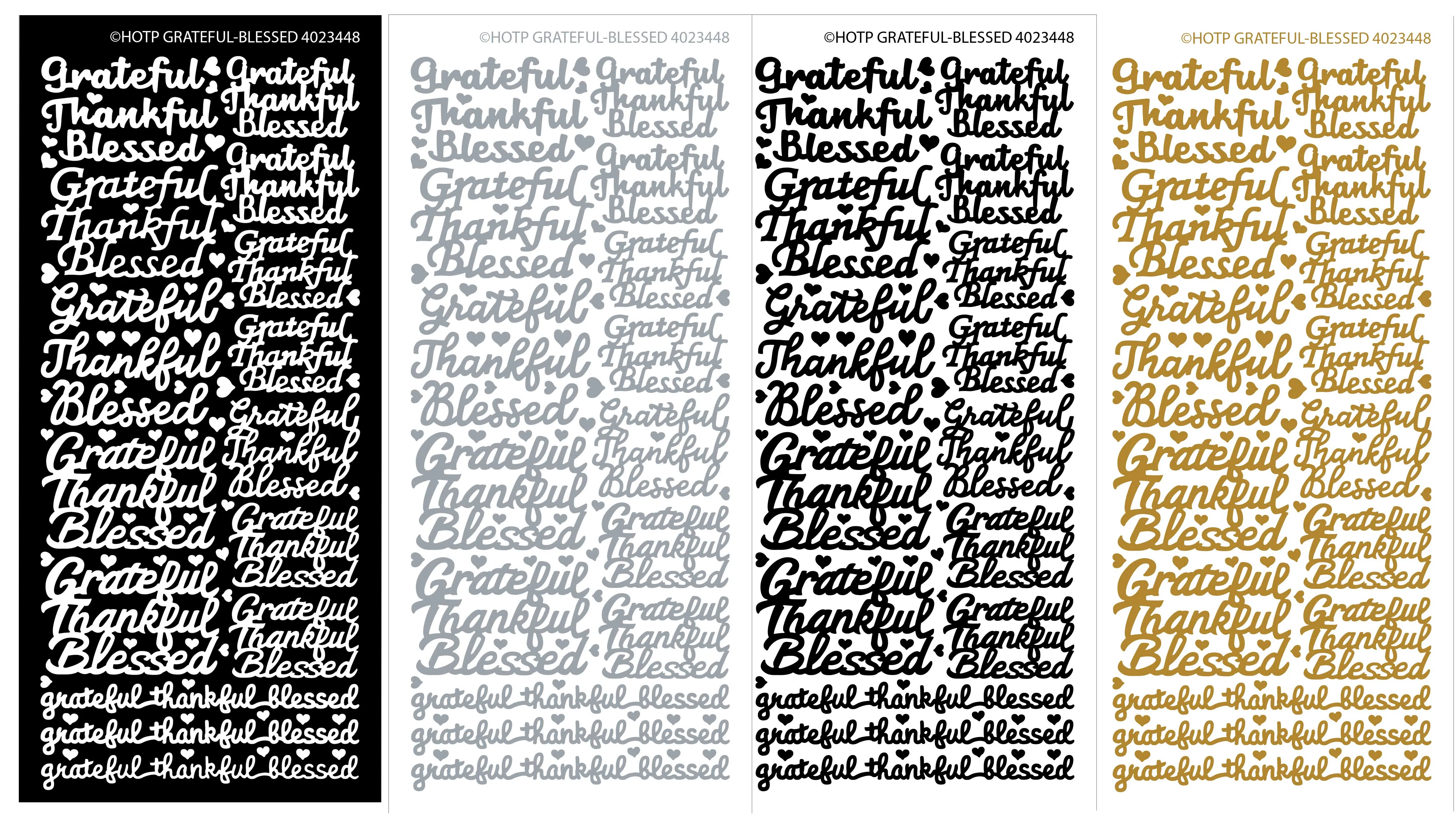 Grateful, Thankful, Blessed Dazzlesâ¢ Stickers set, 4 sheets