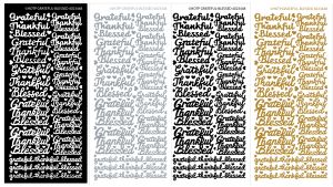 Grateful, Thankful, Blessed Dazzles™ Stickers set, 4 sheets