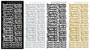 Grateful, Thankful, Blessed Dazzlesâ¢ Stickers set, 4 sheets